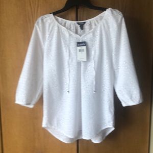 Women’s Chaps eyelet peasant top